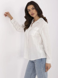 Elegante ecru Bluse mit langen Ärmeln