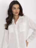 Elegante ecru Bluse mit langen Ärmeln