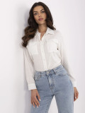 Elegante ecru Bluse mit langen Ärmeln