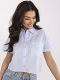 Elegantes blaues Kurzarmhemd