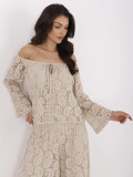 Elegante beige Bluse mit Spitze
