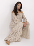 Elegante beige Hose mit Spitze