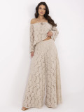 Elegante beige Hose mit Spitze
