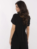 Elegante schwarze Bluse mit V-Ausschnitt