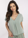 Bequeme Bluse in Pistazienfarbe