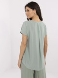 Bequeme Bluse in Pistazienfarbe