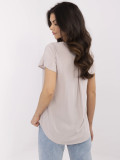 Beige Bluse mit V-Ausschnitt