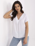 Weiße Bluse mit V-Ausschnitt
