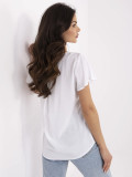 Weiße Bluse mit V-Ausschnitt