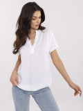 Weiße Bluse mit V-Ausschnitt