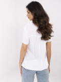 Weiße Bluse mit V-Ausschnitt