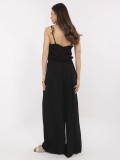 Stylische schwarze Hose mit hohem Bund