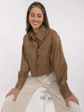 Übergangsjacke aus Kunstleder in Camel
