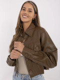 Braune Übergangsjacke aus Kunstleder