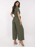 Stylischer khaki Overall mit kurzen Ärmeln