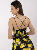 Ausgestellte Sommerkleid in Schwarz-Gelb