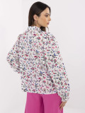 Elegante weiße Bluse mit Blumenmuster