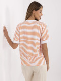 Bequeme orange Bluse mit V-Ausschnitt