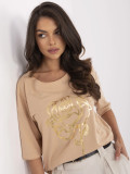 Stylische Bluse in Camel-Farbe