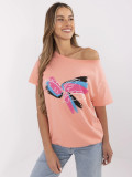 Korallen T-Shirt mit Applikation und Stickerei