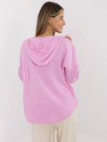 Rosa Bluse mit Kapuze