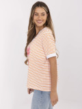 Bequeme orange Bluse mit V-Ausschnitt
