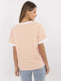 Bequeme orange Bluse mit V-Ausschnitt