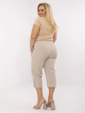 Beige Damenhose mit hohem Bund