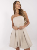 Beige Cocktailkleid mit verstellbaren Trägern
