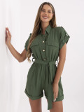 Stylischer khaki Overall mit kurzen Ärmeln