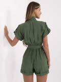 Stylischer khaki Overall mit kurzen Ärmeln