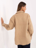 Beige Casual Overshirt-Jacke mit Kragen