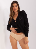 Beige klassische Damen-Slip mit Rippstruktur