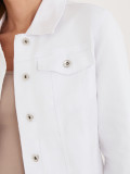 Weiße Jeansjacke mit Kragen