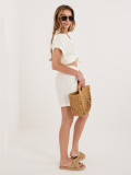 Weiße Viskose-Shorts mit Gürtel