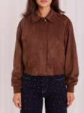 Braune Übergangsjacke aus Kunstleder