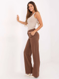 Elegante braune Stoffhose mit weitem Bein