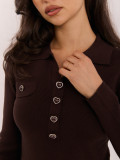 Eleganter brauner Polo-Pullover mit Kragen