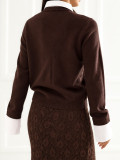 Eleganter brauner Polo-Pullover