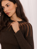 Eleganter brauner Pullover mit Rundhalsausschnitt