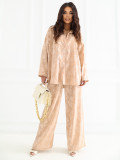 Damen-Set aus Hemd und Hose in Orange