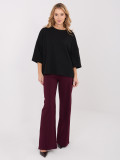 Bordeauxfarbene Wide-Leg-Hose mit hohem Bund