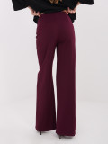 Bordeauxfarbene Wide-Leg-Hose mit hohem Bund