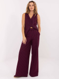 Elegante weite Hose mit Streifen, bordeaux