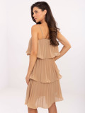 Elegantes Cocktailkleid in Camel-Farbe