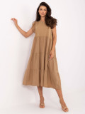 Oversize braunes Kleid mit Volant