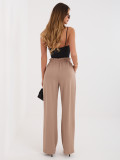 Beige Jogginghose mit Streifen und hohem Bund