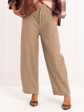 Beige Balloon Fit Hose mit hohem Bund