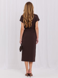 Braunes Midi-Kleid mit Gürtel
