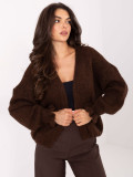 Brauner Cardigan mit Volant